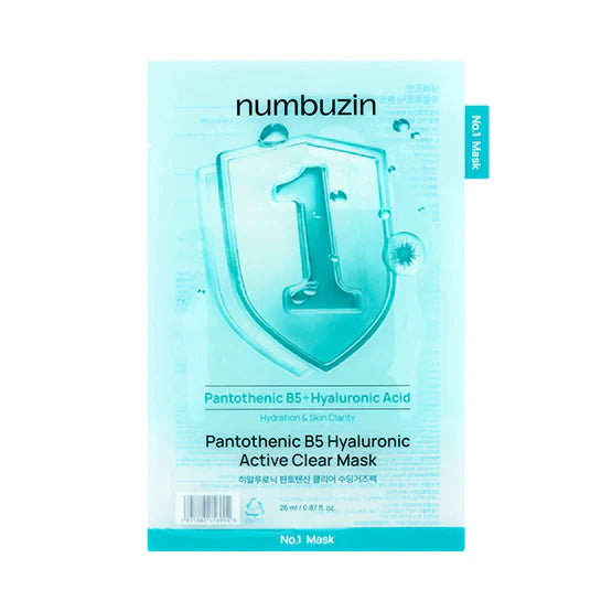 Numbuzin No. 1 Pantothenic B5 Hyaluronic Active Clear Mask (4 Pieces)